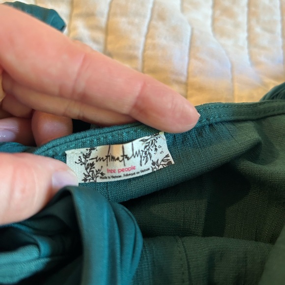 Free people teal v neck bodysuit with tie straps size small - Picture 3 of 4